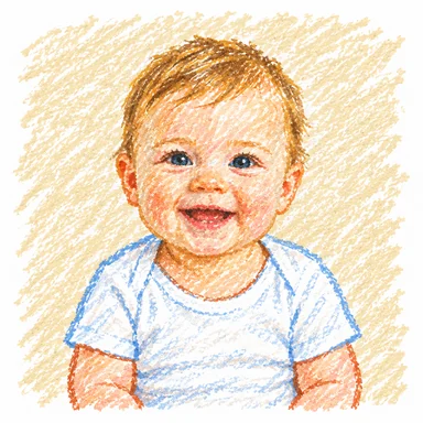 An invented face drawn in the Crayon style