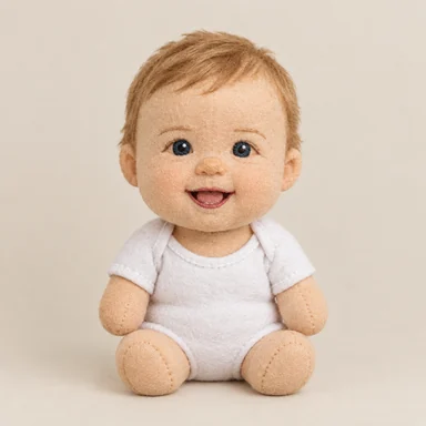An invented face drawn in the Plush toy style