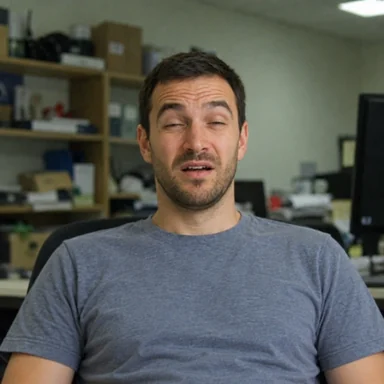 An invented face drawn in the Blinking Guy style