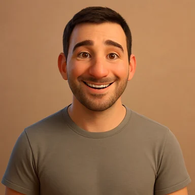 An invented face drawn in the 3D animated film style