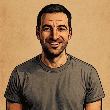 An invented face drawn in the American comic book style