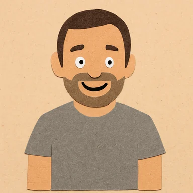 An invented face drawn in the Cut-paper cartoon style