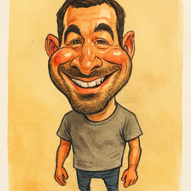 An invented face drawn in the Exaggerated caricature style