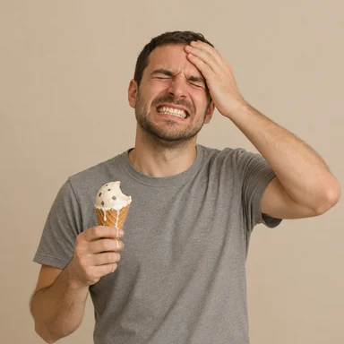An invented face drawn in the Brain freeze style
