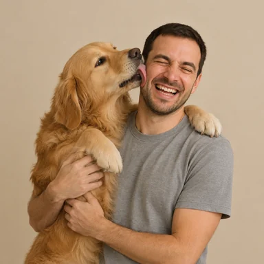 An invented face drawn in the Dog kiss style