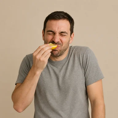 An invented face drawn in the Sour lemon style