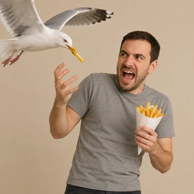 An invented face drawn in the Seagull thief style