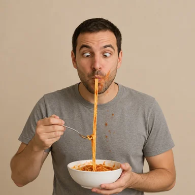 An invented face drawn in the Spaghetti slurp style