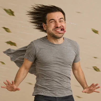 An invented face drawn in the Wind tunnel style