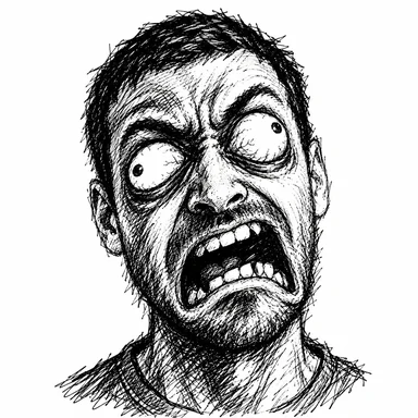 An invented face drawn in the OMG Rage Face style