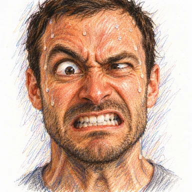An invented face drawn in the Inimical style