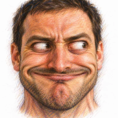 An invented face drawn in the Obsequious style