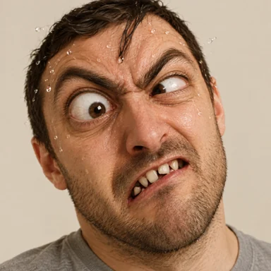 An invented face drawn in the Inimical style