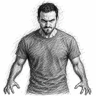 An invented face drawn in the Indefatigable style