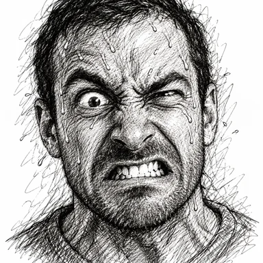 An invented face drawn in the Inimical style