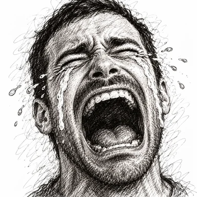 An invented face drawn in the Lachrymose style