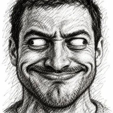 An invented face drawn in the Obsequious style