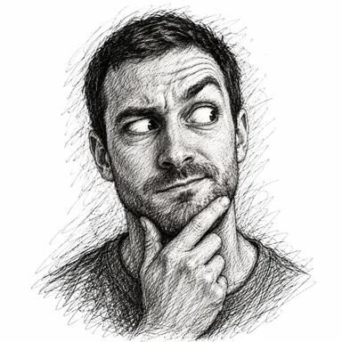 An invented face drawn in the Ruminant style