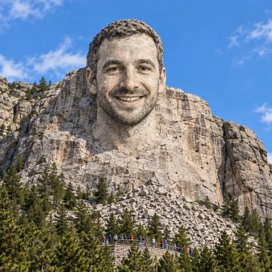 An invented face drawn in the Mountain carving style
