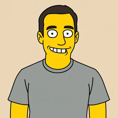 An invented face drawn in the Yellow sitcom cartoon style