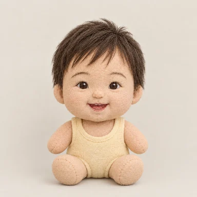 One photograph drawn as plush toy