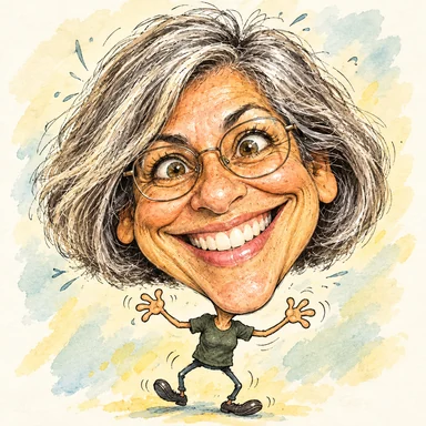 One photograph drawn as caricature