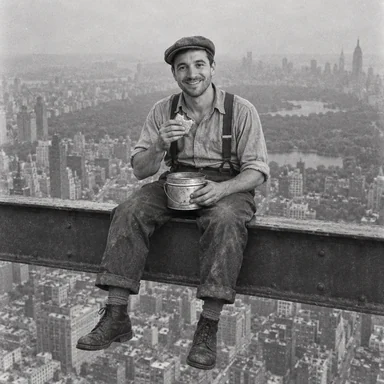One photograph, put into lunch on the beam