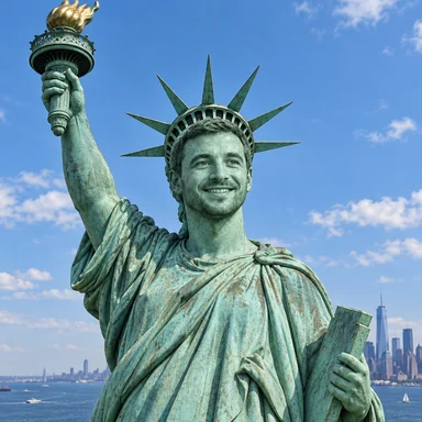 One photograph, put into statue of liberty