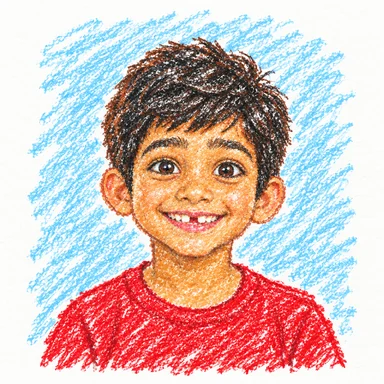 One photograph drawn as crayon