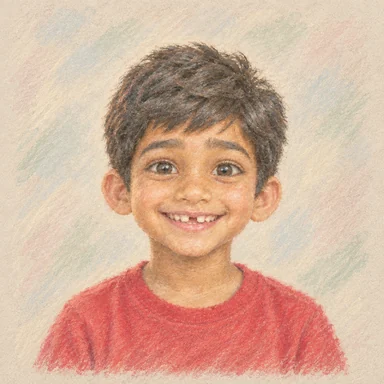 One photograph drawn as pastel