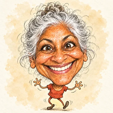 One photograph drawn as caricature