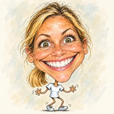 One photograph drawn as caricature