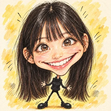 One photograph drawn as caricature