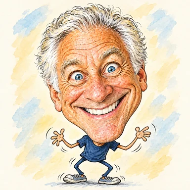 One photograph drawn as caricature